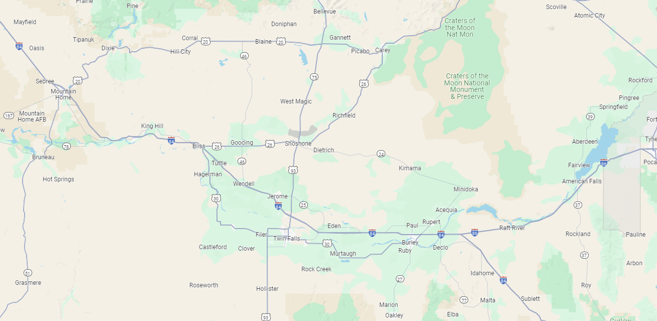 Southern Idaho Map